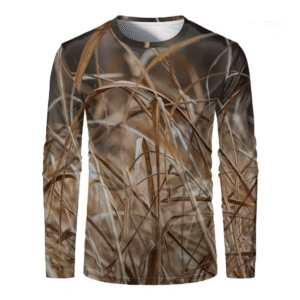Camiseta de camuflaje de hojas de entrenamiento y de caza