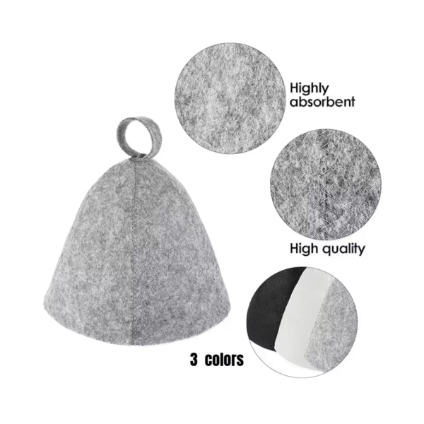 Gorro de sauna de lana para hombres y mujeres - Imagen 5