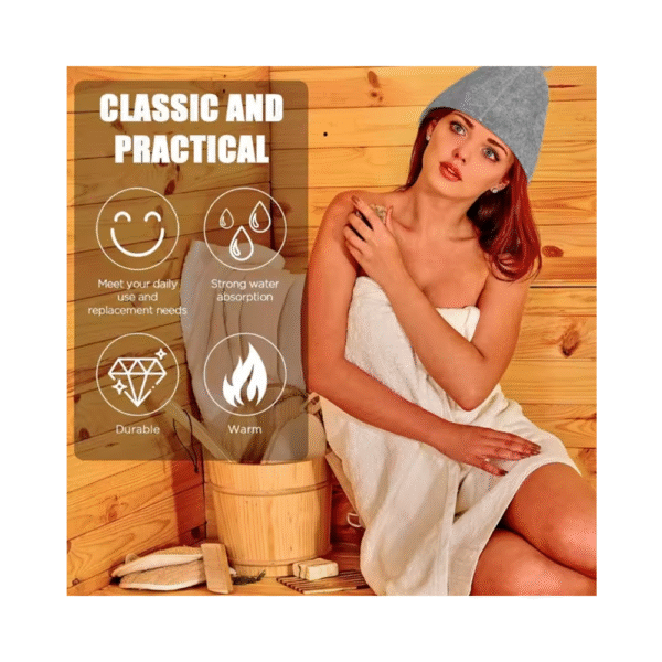 Gorro de sauna de lana para hombres y mujeres - Imagen 3