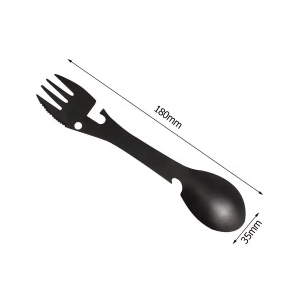 Herramienta 5 en 1 tenedor, cuchillo, cuchara, abridor de botellas - Imagen 2