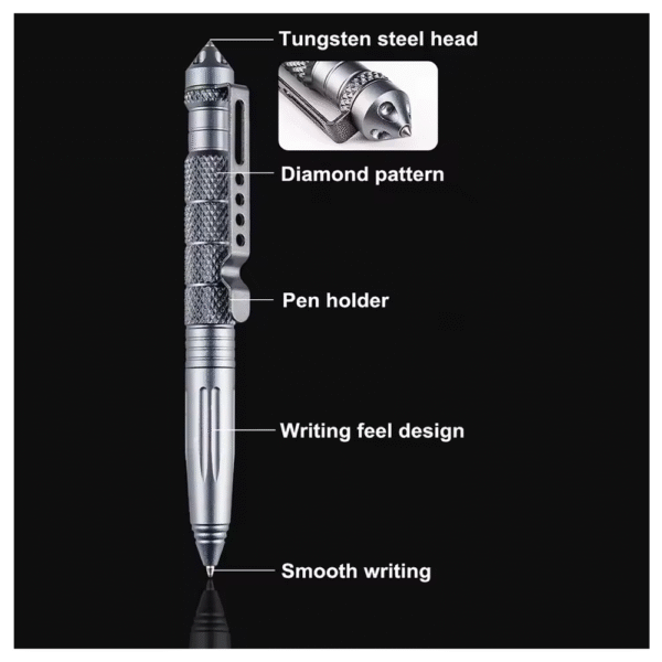 Bolígrafo multifuncional de aleación de aluminio para romper vidrio - Imagen 4