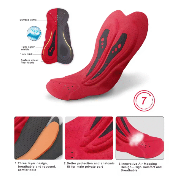 Pantalones cortos de ciclismo para hombre - Imagen 5