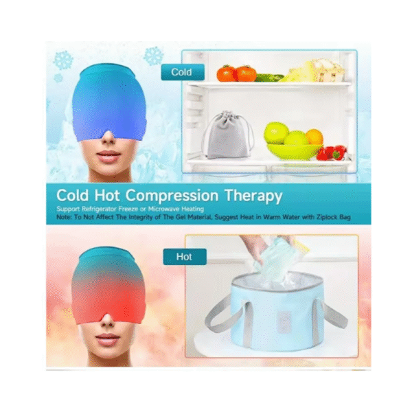 Gorro de gel alivio de migraña terapia de frío dolor cabeza - Imagen 2