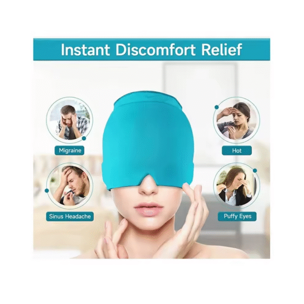 Gorro de gel alivio de migraña terapia de frío dolor cabeza
