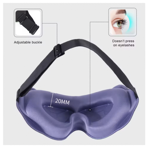 Venda para los ojos para dormir acolchada suave y ligera - Imagen 3