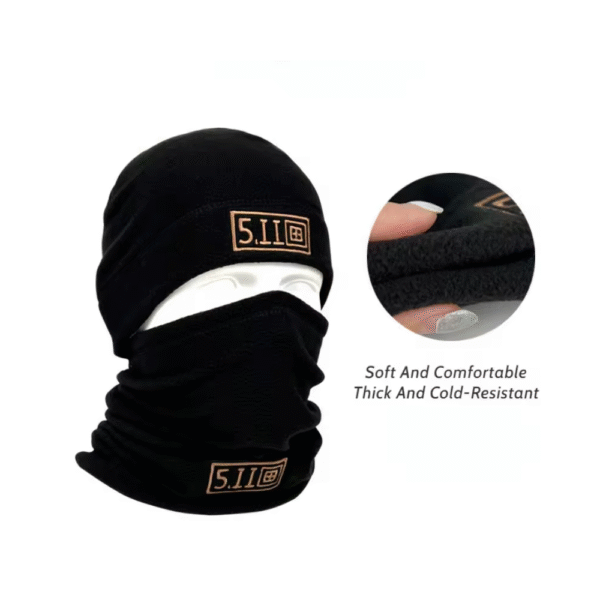 Conjunto de gorro y bufanda de lana táctica para invierno - Imagen 4