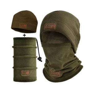 Conjunto de gorro y bufanda de lana táctica para invierno