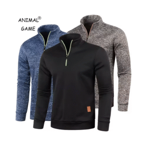 Sudadera con media cremallera para hombre con cuello alto