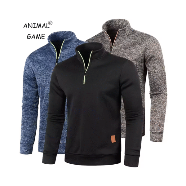 Sudadera con media cremallera para hombre con cuello alto