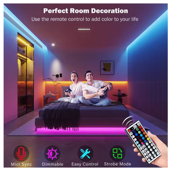 Tira de luces led RGB 5m, 10m, 20m con control por aplicación - Imagen 3