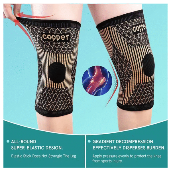 Rodillera deportiva Ortopédica soporte con fibra de cobre - Imagen 2
