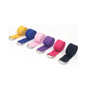 Cinturón de yoga de algodón para Fitness con anillo ajustable