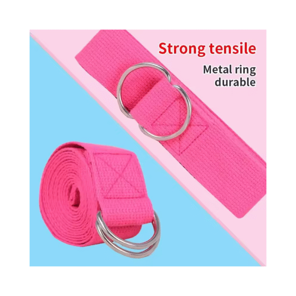 Cinturón de yoga de algodón para Fitness con anillo ajustable - Imagen 4