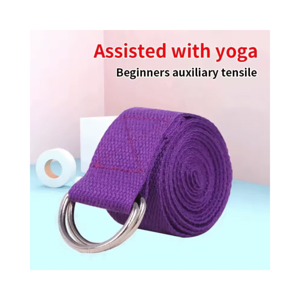 Cinturón de yoga de algodón para Fitness con anillo ajustable - Imagen 3