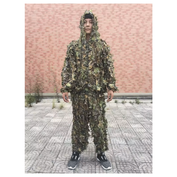 Traje completo de camuflaje de hojas de entrenamiento y de caza